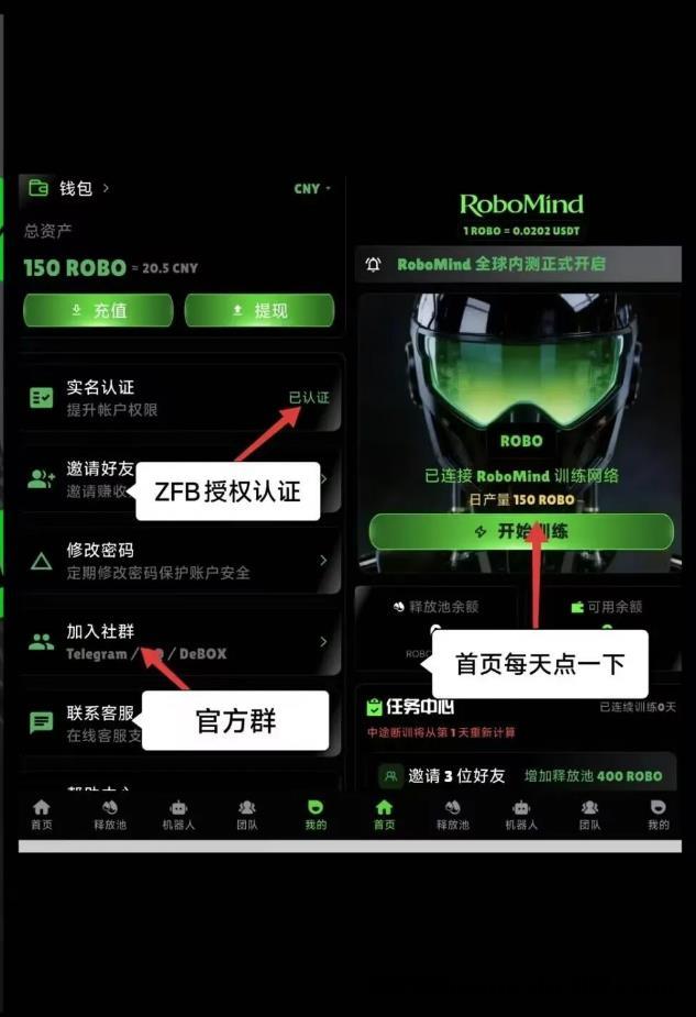 机器人AI训练项目RoboMind玩法拆解：零撸主流币ROBO，每天零撸21元，算力即财富！