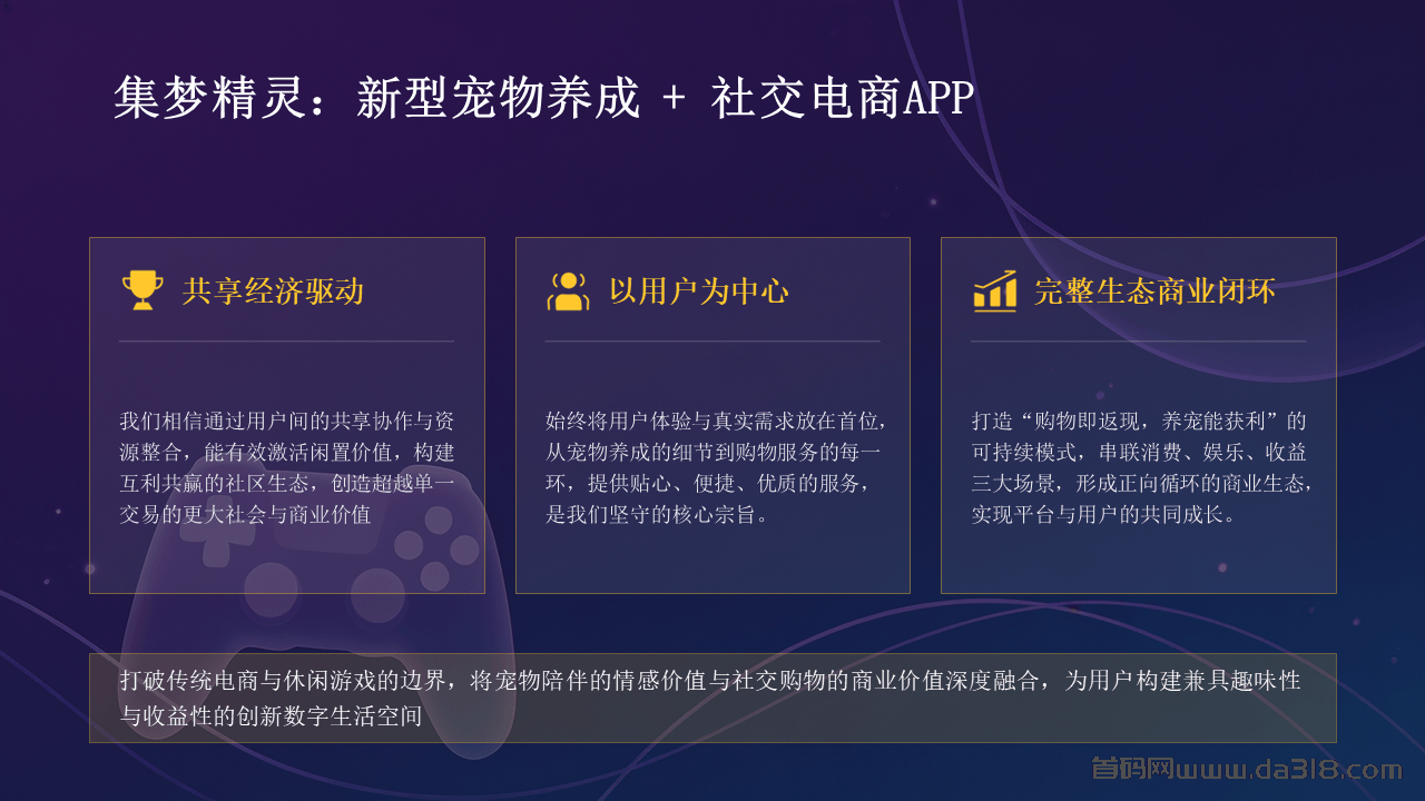 幻灯片3.PNG 集梦精灵,首码上线,零撸+游戏+电商赋能宠物休闲养成新体验